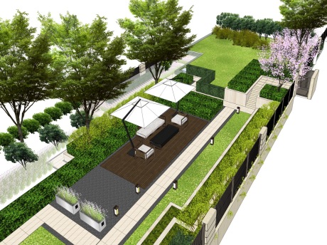 现代庭院景观节点SU模型