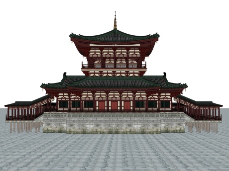 大明宫含凉殿古建宫殿SU模型