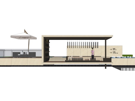 现代廊架SU模型