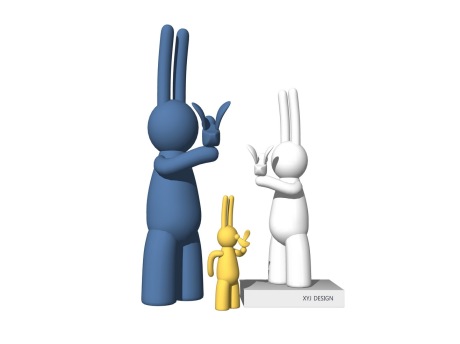 兔子雕塑SU模型