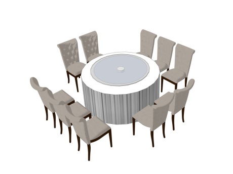 圆餐桌椅SU模型