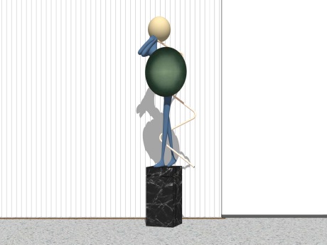 抽象人物雕塑SU模型