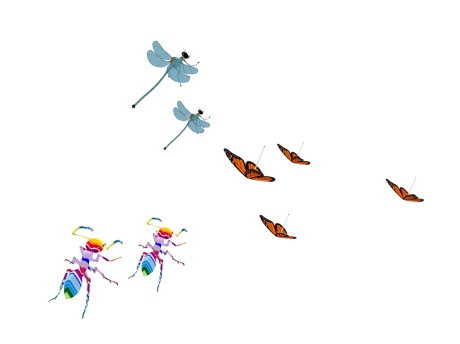 蜻蜓蝴蝶蚂蚁SU模型