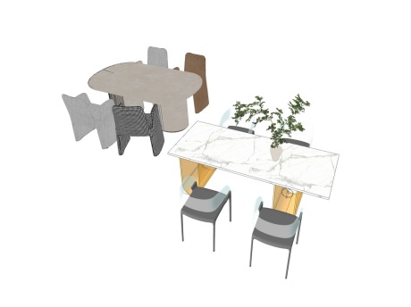 现代餐桌椅SU模型