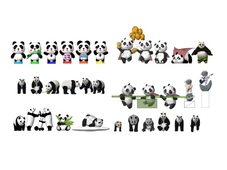 熊猫雕塑SU模型