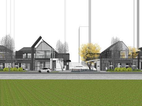 中梁瑞虹天地新中式售楼处+商业街SU模型