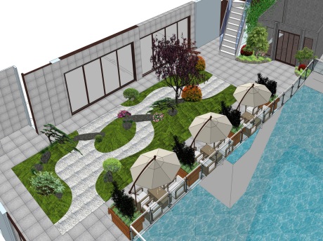 茶室庭院景观SU模型