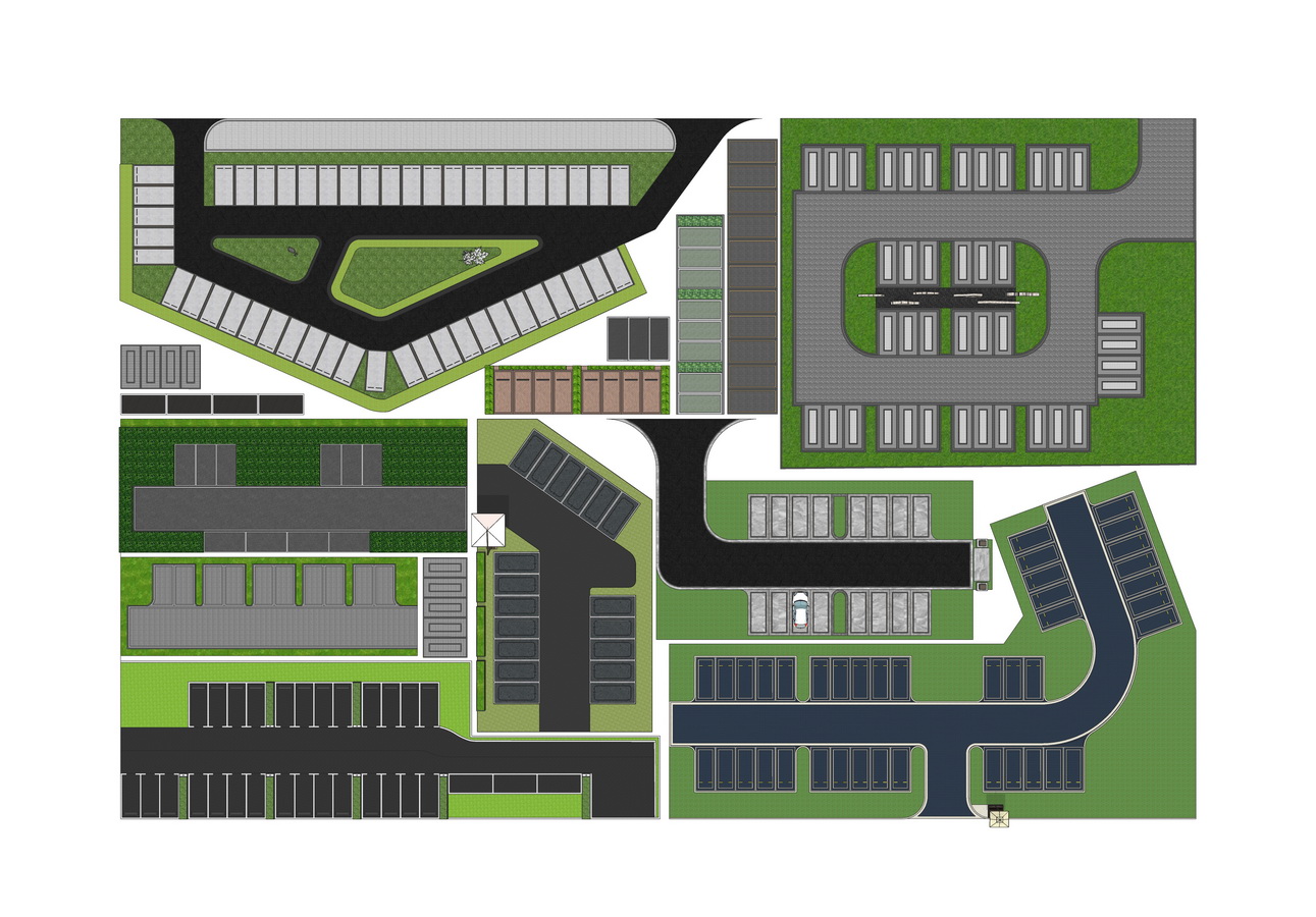 停车场停车位su模型