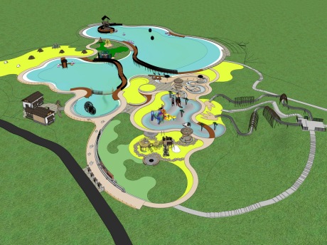 龙山森林公园儿童水上公园SU模型