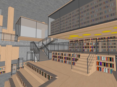 现代图书馆SU模型