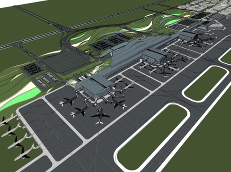 现代机场SU模型