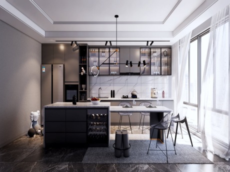 开放式厨房SU模型