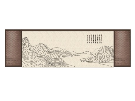 新中式山水文化景墙SU模型