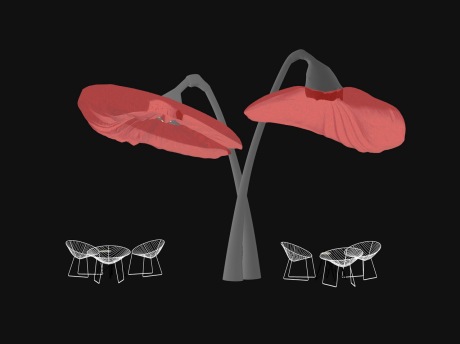 阳伞装置构筑物SU模型