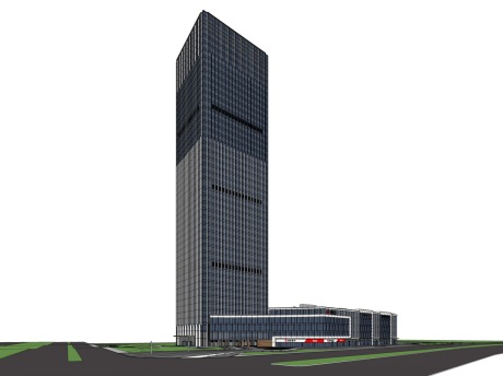 现代超高层办公楼企业总部SU模型