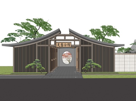 芙蓉公馆新中式示范区景观SU模型