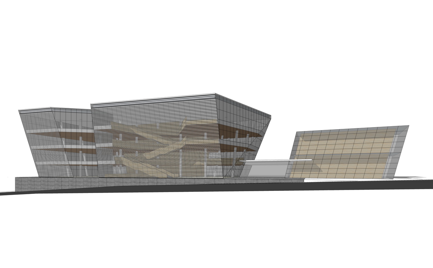 现代文化馆su模型