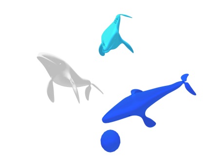 鲸鱼雕塑海豚雕塑SU模型