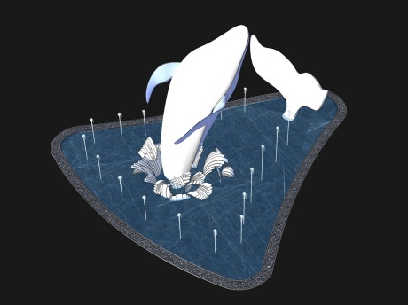 鲸鱼海豚雕塑SU模型