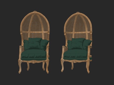 现代侘寂风编织椅SU模型