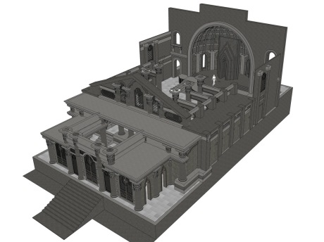 神殿宫殿SU模型