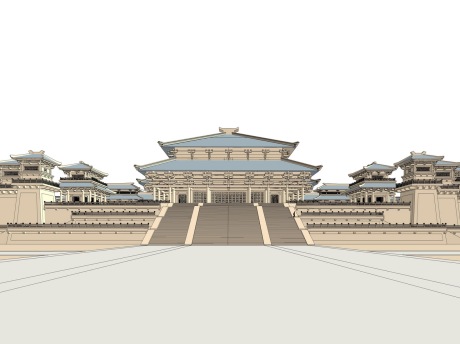 古建宫殿城池SU模型