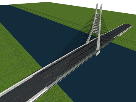 跨河大桥SU模型