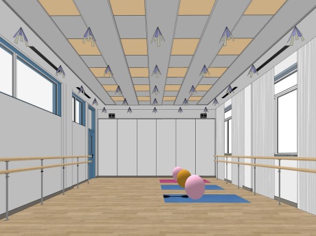 现代舞蹈室瑜伽房SU模型