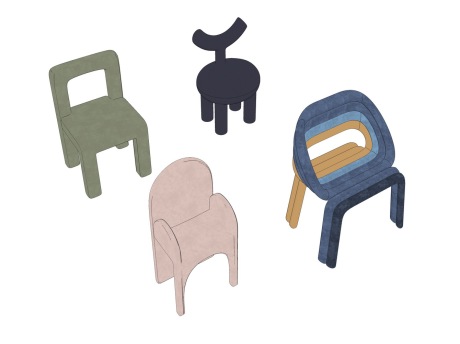 现代儿童椅SU模型