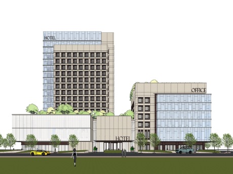 西安沣东酒店办公综合体SU模型