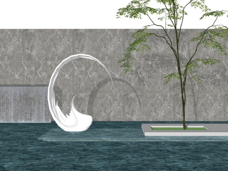 抽象水景雕塑SU模型