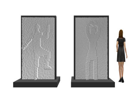 3D人体打印墙互动装置SU模型