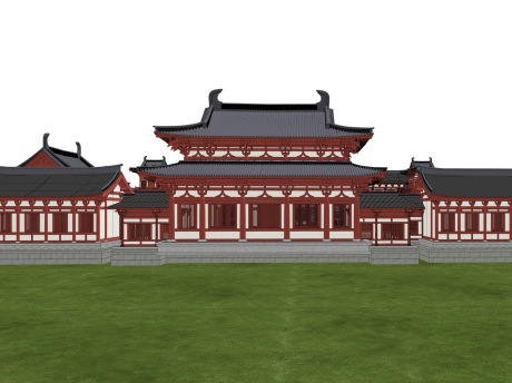 唐风寺庙SU模型