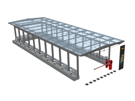 地下车库出入口雨棚SU模型