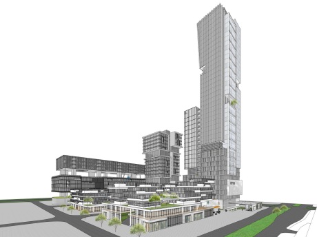 现代超高层总部办公楼+商墅SU模型
