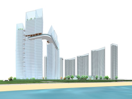 大亚湾酒店+住宅SU模型