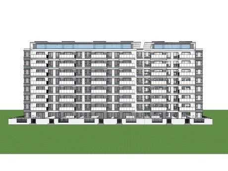 现代中高层住宅SU模型