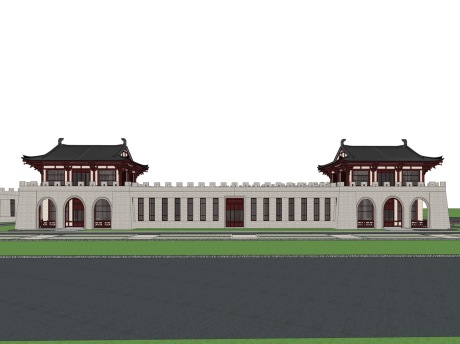 唐风建筑SU模型