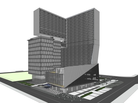 现代办公公寓SU模型