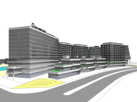 现代办公酒店商业综合体SU模型