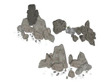 石头鹅卵石SU模型