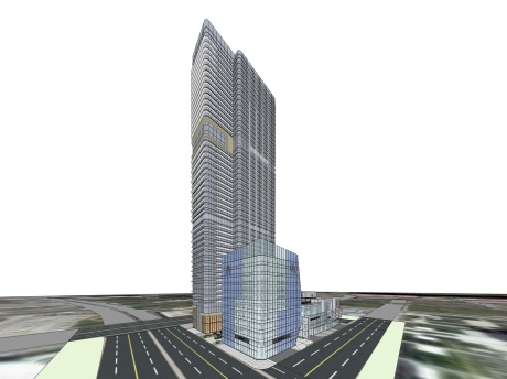 现代超高层办公酒店综合体SU模型