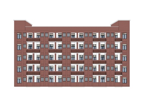 红砖宿舍楼SU模型
