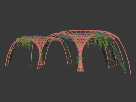 爬藤廊架SU模型