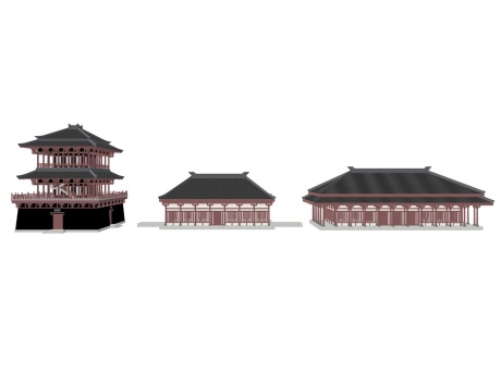 汉代宫殿秦汉建筑SU模型