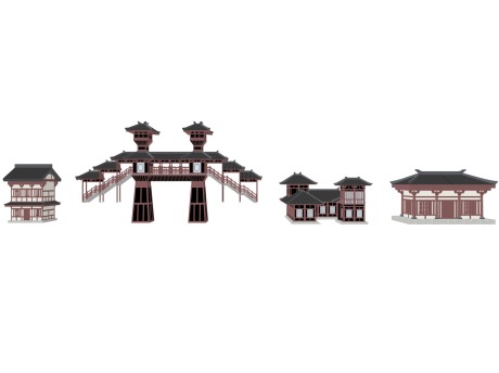 汉代宫殿秦汉建筑SU模型