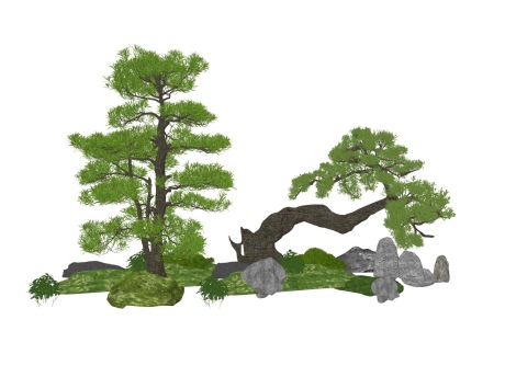 松树造型松SU模型