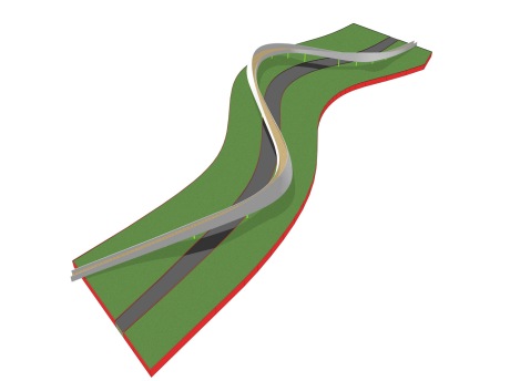 曲线景观桥SU模型