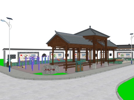 乡村文化广场景观SU模型