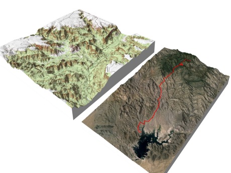 山谷山脉山丘山地山体地形SU模型